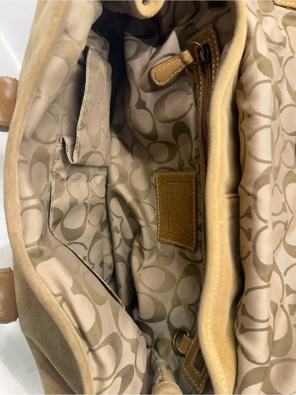 Coach Vintage SoHo Hamptons Suede Flap Satchel F04S-9674 Tan